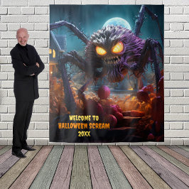 大ハロウィン怖いつるクモの背景 タペストリー