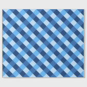 大バッファローチェック、デニムブルーの色合い ラッピングペーパー (フラット)