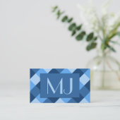 大バッファローチェック、デニムブルーの色合い 名刺 (スタンド正面)