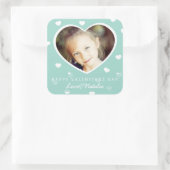 大バパーソナライズされたレンタイン写真シール/ Mint スクエアシール (バッグ)