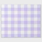 大パステルパープルとホワイトギンガム ラッピングペーパー (フラット)
