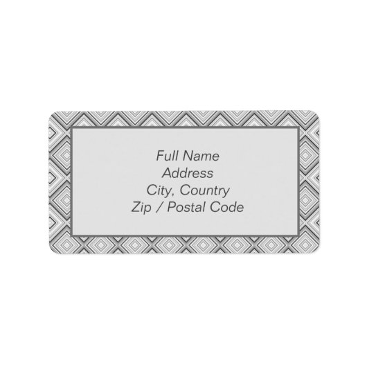 大パターン（の模様が）ある灰色住所 シール (正面)