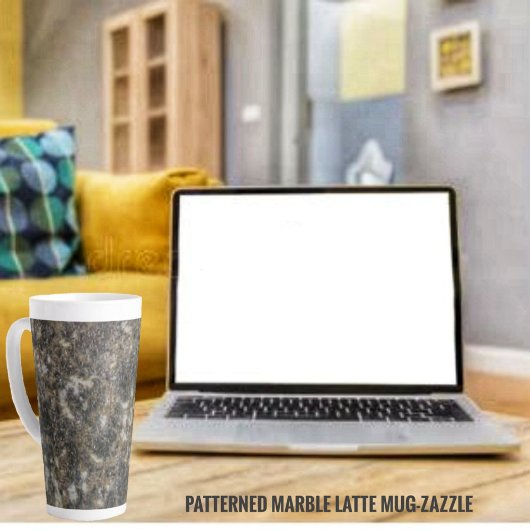 大パターン（の模様が）ある理石 カフェラテマグ