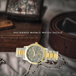 大パターン(の模様が)ある理石 腕時計