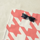 大パター千鳥格子のンキャンディピンク ビーチタオル (インサイチュ)