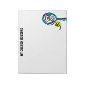 大パーソナライズされたきなテニスのラケットとボール ノートパッド (回転)