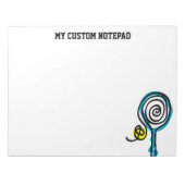 大パーソナライズされたきなテニスのラケットとボール ノートパッド (正面)