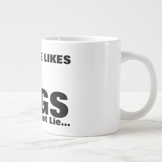 大パーソナライズされたきなマグカップが好きで嘘が付かない ジャンボコーヒーマグカップ (右)