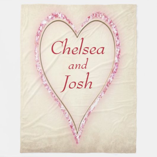 大パーソナライズされたハート フリースブランケット (正面)