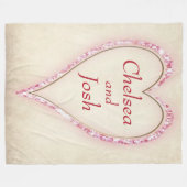 大パーソナライズされたハート フリースブランケット (正面(横))