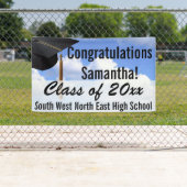 大パーソナライズされた卒業旗の青い空 横断幕 (インサイチュ)