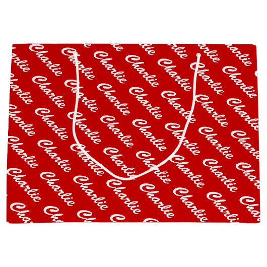 大パーソナライズされた抱き枕と名前をカスタムするプリント ラージペーパーバッグ (正面)