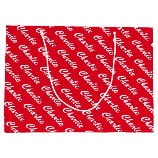 大パーソナライズされた抱き枕と名前をカスタムするプリント ラージペーパーバッグ (裏面)