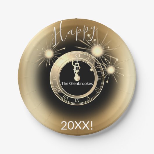 大パーソナライズされた晦日の紙プレート ペーパープレート (正面)