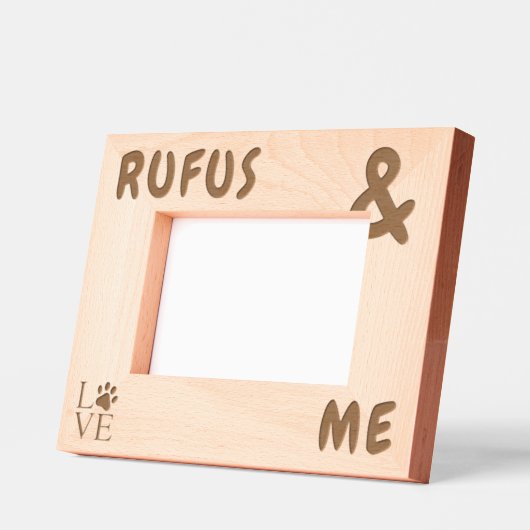 大パーソナライズされた犬はっきりした名と私 レーザー彫刻フレーム (左)