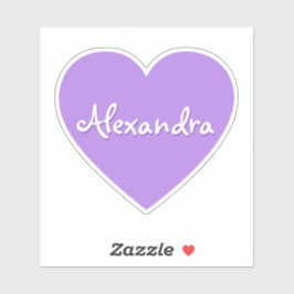 大パーソナライズされた紫ハート名 シール