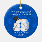 大パーソナライズされた結婚した病得の時だ セラミックオーナメント (裏面)