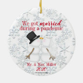 大パーソナライズされた結婚した病得の時だ セラミックオーナメント (裏面)