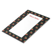 大パーソナライズされた黒さくらんぼメモ帳 ノートパッド (アングル)