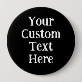大パーソナライズされた黒ピンオンボタン 缶バッジ (正面)