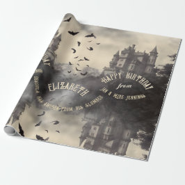 大ビクトリアンゴシックヴィンテージドラキュラ城 ラッピングペーパー