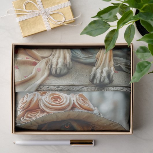 大ビクトリアンデンマークのデコパージュのような石 薄葉紙 (ギフト)