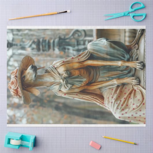 大ビクトリアンデンマークのデコパージュのような石 薄葉紙 (クラフト)