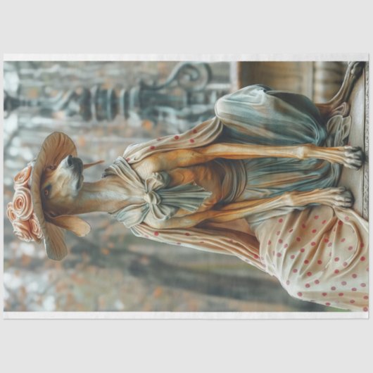 大ビクトリアンデンマークのデコパージュのような石 薄葉紙 (正面)