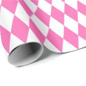 大ピンクと白のハーレクインラッピング紙 ラッピングペーパー (ロールコーナー)