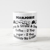 大ファンキーミニマモダンリスト名コーヒー愛好家 ジャンボコーヒーマグカップ (正面)