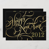 大ファンシー晦日のパーティの招待状 招待状 (正面/裏面)