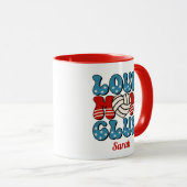 大ファン母クラブバレーボールハートマグカップ マグカップ (正面右)