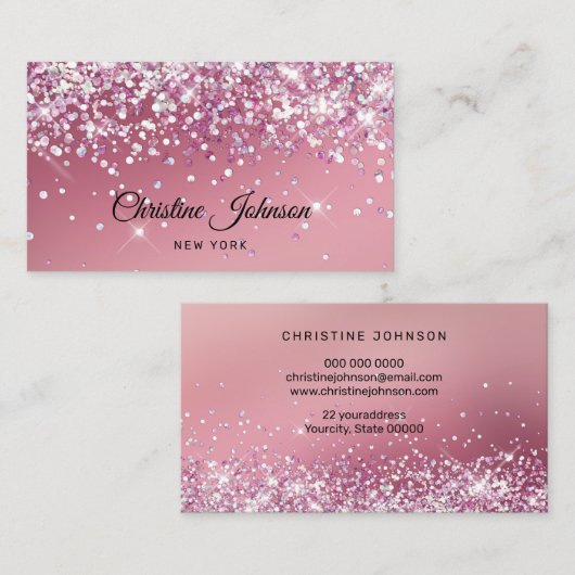 大フェイクグリッターデザイン 名刺