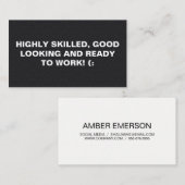 大フォント | ダマスクブラックパターンプリント 名刺 (正面/裏面)