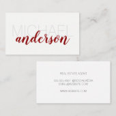 大フォント |レッドスクリプトプロフェッショナル 名刺 (正面/裏面)