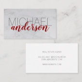 大フォント |レッドスクリプトプロフェッショナル |大理石 名刺 (正面/裏面)