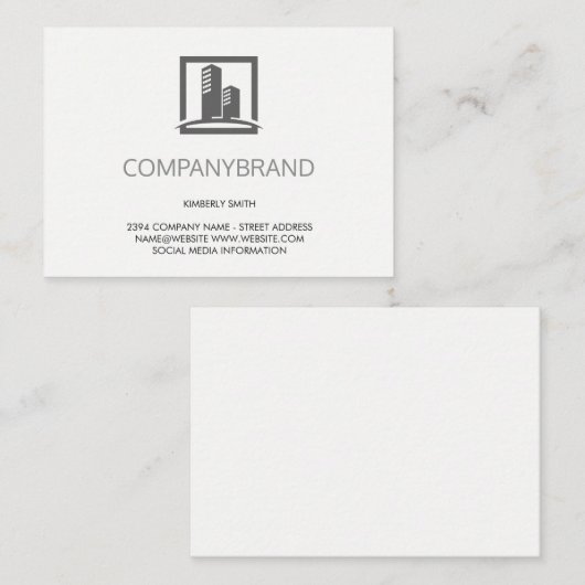 大フォント(灰色) |企業のプロフェッショナル 名刺 (正面/裏面)