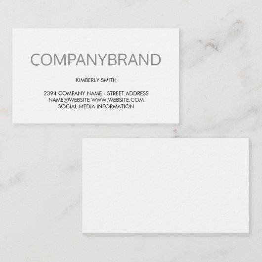 大フォント(灰色) 名刺 (正面/裏面)