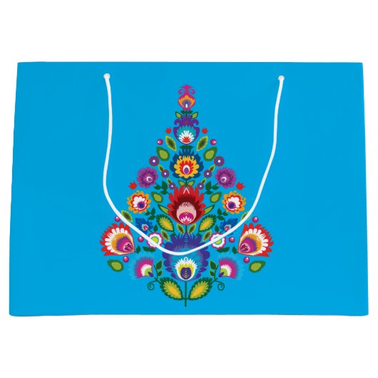 大フォーククリスマス抱き枕とカスタムメッセージ ラージペーパーバッグ (正面)