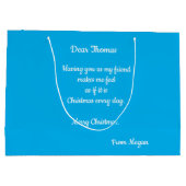 大フォーククリスマス抱き枕とカスタムメッセージ ラージペーパーバッグ (裏面)