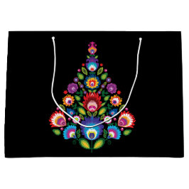 大フォーククリスマス抱き枕とカスタムメッセージ ラージペーパーバッグ