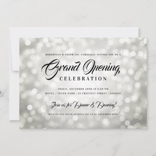 大フォーマル企業の開き銀灯 招待状 (正面)