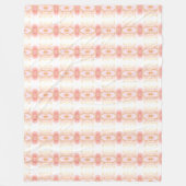 大フリースコーラルピンクパターンブランケット フリースブランケット (正面)