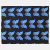 大フリースブランケットブルー蝶/黒 フリースブランケット (正面(横))