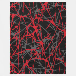 大フリースブランケットモダン,抽象芸術，赤，黒 フリースブランケット