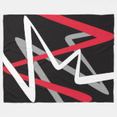 大フリースブランケットモダン,抽象芸術，黒，赤 フリースブランケット (正面(横))