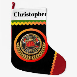 大フリース消防士クリスマスストッキング ラージクリスマスストッキング