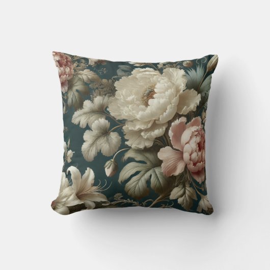 大フローラモチーフデザインパターン5 クッション (正面)