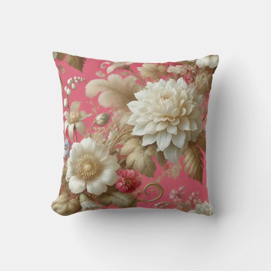 大フローラモチーフデザインパターン8 クッション (正面)