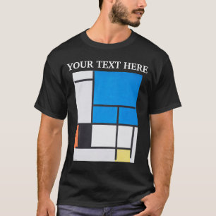 大ブルーモンドリアンを有するピート飛行機組成物 Tシャツ
